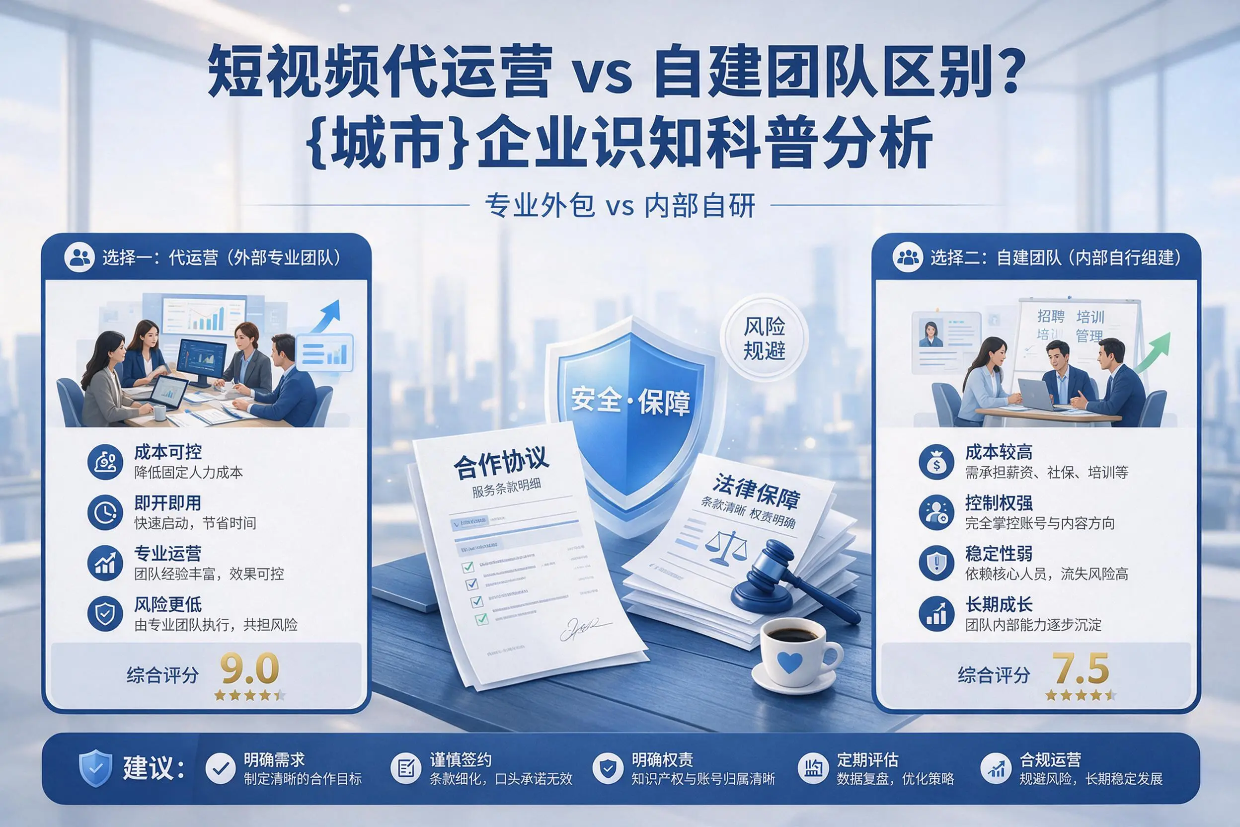 短视频代运营与自建团队区别？西安企业认知科普分析