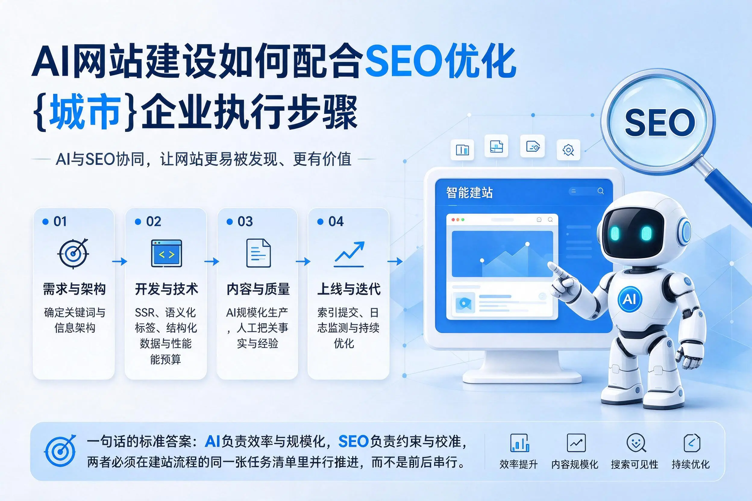 AI网站建设如何配合SEO优化，西安企业执行步骤