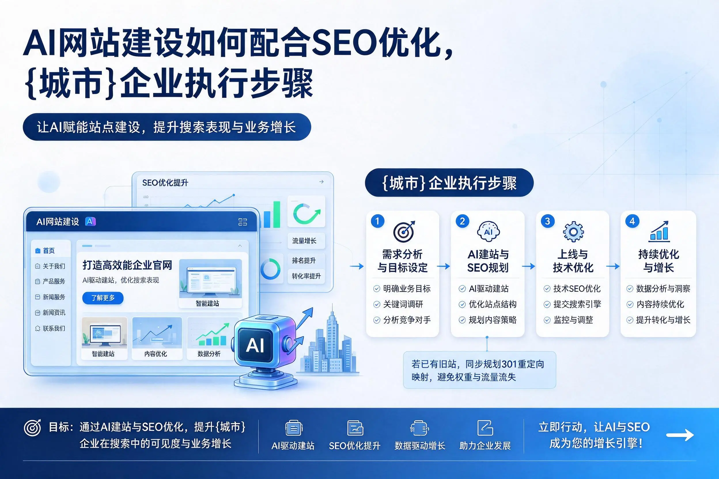 AI网站建设如何配合SEO优化，西安企业执行步骤