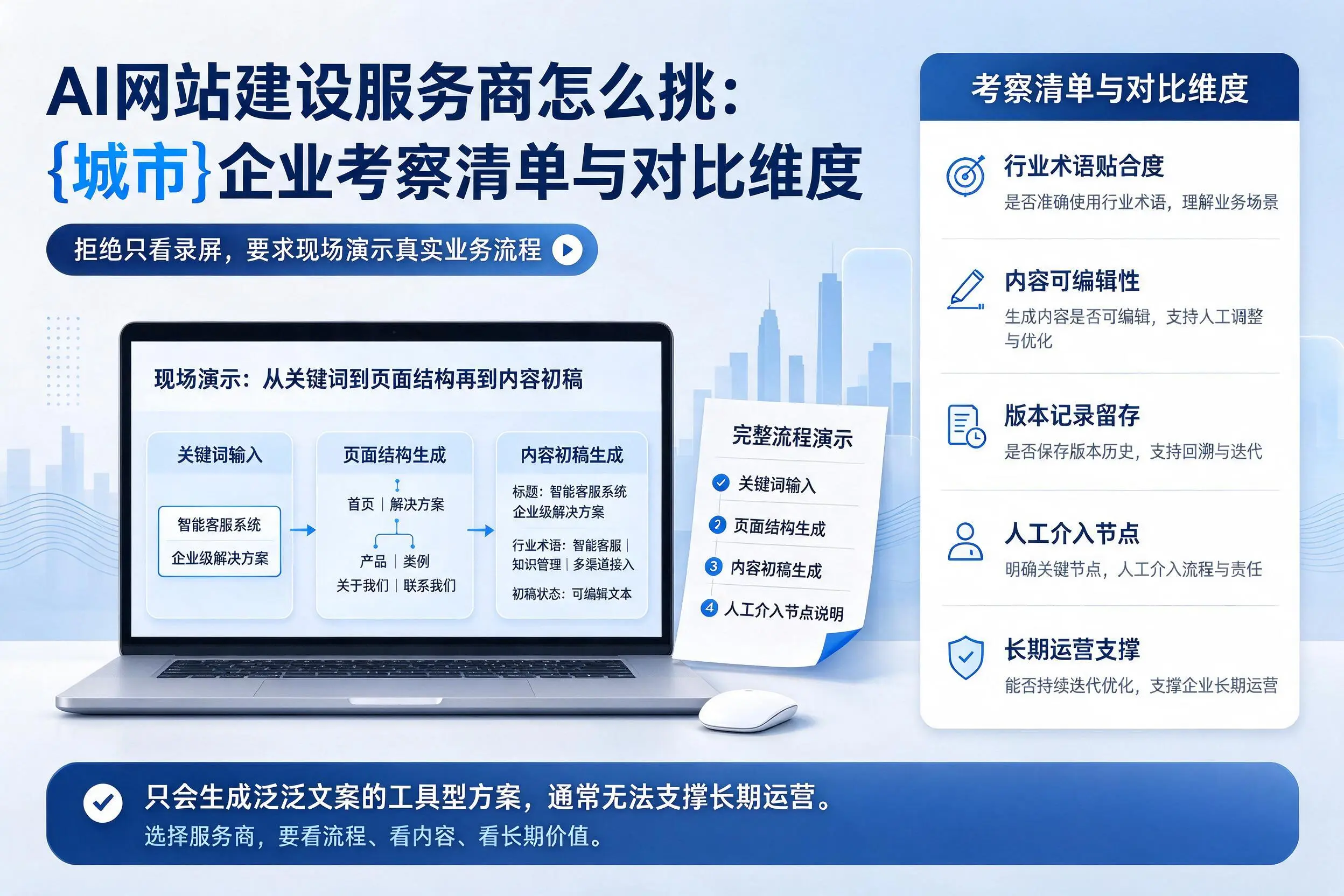 AI网站建设服务商怎么挑:西安企业考察清单与对比维度