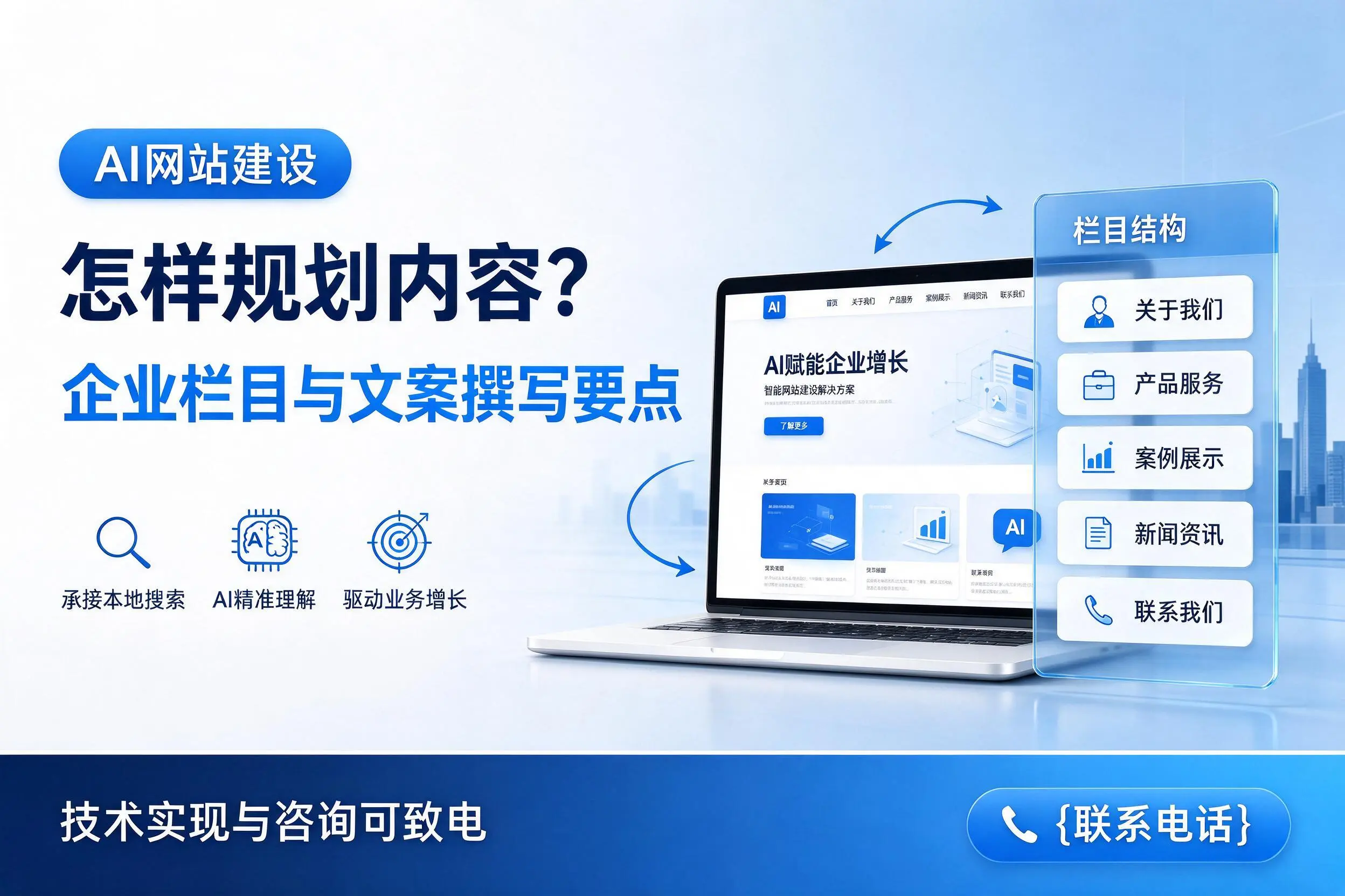 AI网站建设怎样规划内容?西安企业栏目与文案撰写要点